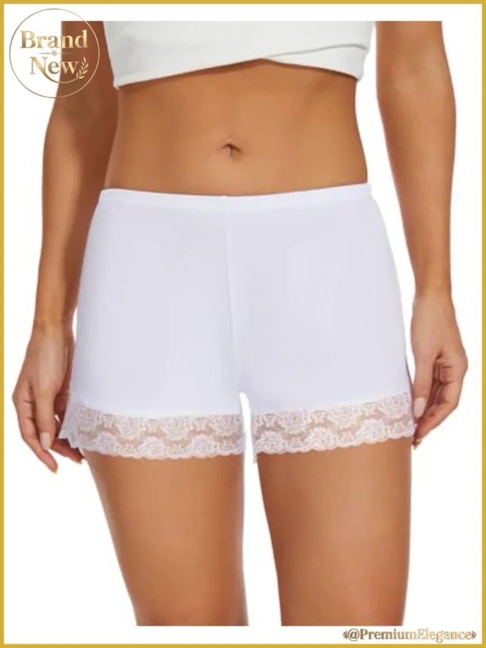 Women's Lace Trim Slip Shorts Bloomers Under Dresses 3
